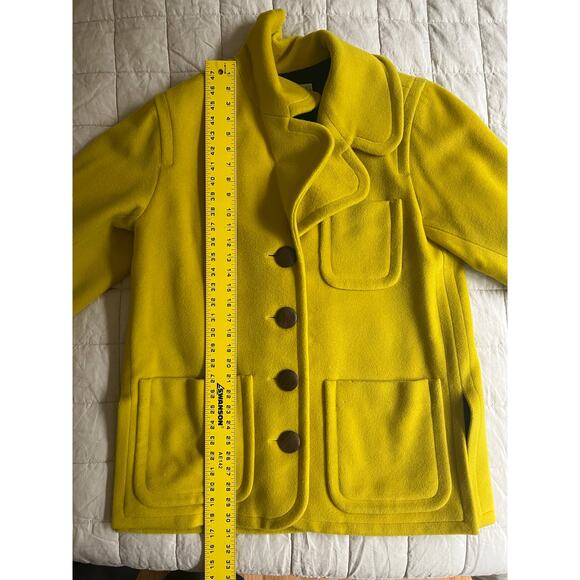 Vintage Yves Saint Laurent YSL Rive Gauche Yellow Wool Coat - Picture 16 of 16